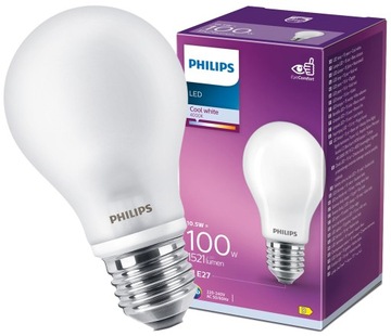 PHILIPS Żarówka LED E27 10,5W = 100W 4000K NEUTRALNA BIAŁA 1521lm A60