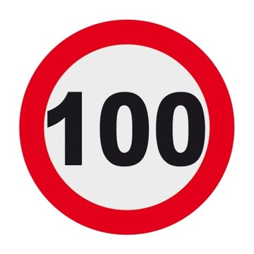 Naklejka OGRANICZENIE PRĘDKOŚCI 100 KM H odblaskow
