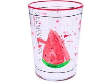 KOLOROWA Szklanka do WODY NAPOJÓW KOKTAJLI 500 ml, 9 x 12 cm - ARBUZ