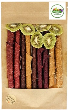 ROLLSY OWOCOWE MIX 6 SMAKÓW 100g Owocowa przekąska naturalna chipsy kiwi