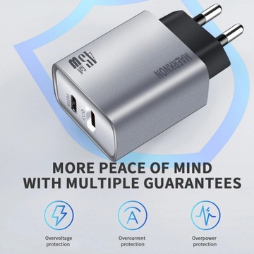 Зарядное устройство USB Type-C мощностью 45 Вт, быстрая зарядка, 2 порта USB PD, адаптер для мобильного телефона