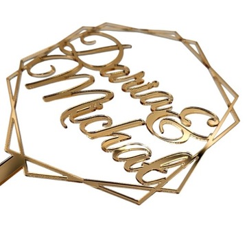 Топпер с именами для свадебного торта, топпер ИМЕНА жениха и невесты, разные цвета