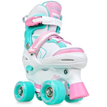 Wrotki Łyżwy 2w1 Regulowane RAVEN Lia Mint 34-37 Kółka LED