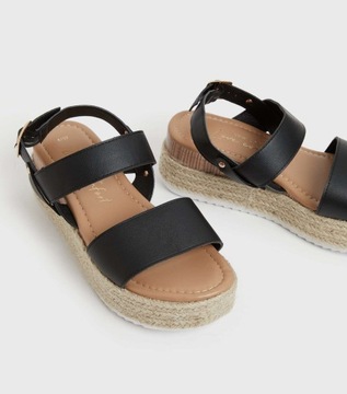 NEW LOOK CZARNE ESPADRYLE BLACK CHUNKY BO003 39