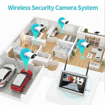 ПОЛНЫЙ НАБОР WIFI-МОНИТОРИНГА 4 КАМЕРЫ + МОНИТОР