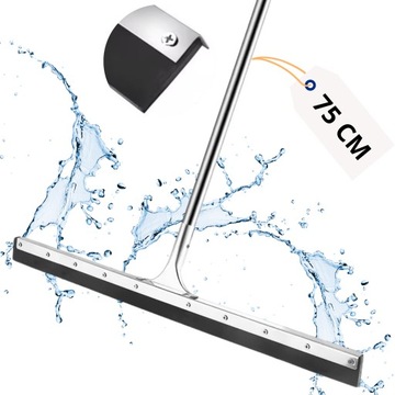 Ściągaczka metalowa do podłóg wody 75 cm z aluminiowym kijem 130 cm Solidna