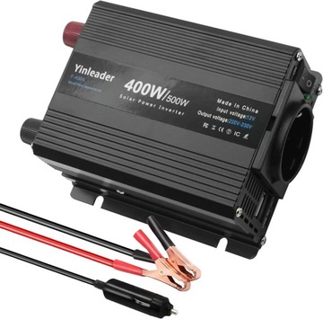 Przetwornica Napięcia 400W / 500W 12 V na 230 V 2 USB