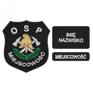 S06 KOMPLET Emblemat OSP z rzepem naszywki