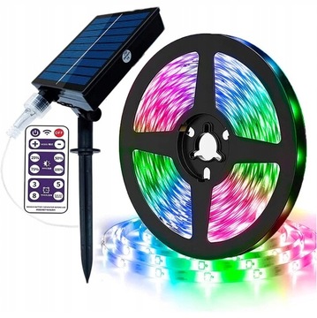 SOLARNA TAŚMA LED SMD WODOODPORNA 5M WIELOKOLOROWY