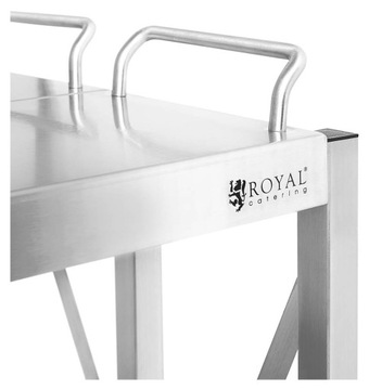 Тележка для официанта складная стальная 3 полки 400 x 580 мм до 90 кг