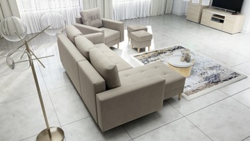 Комплект SCANDI (угловой диван, кресло + 2 пуфа)