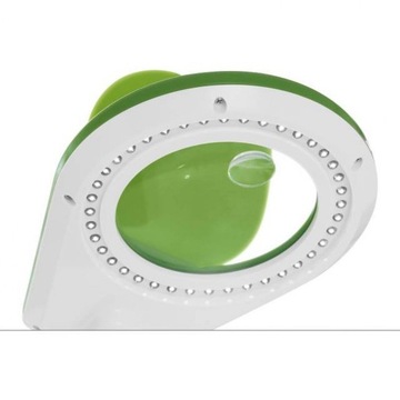 Бестеневая светодиодная настольная лампа с увеличительным стеклом 5x/10x - зеленая