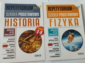 2x Repetytorium Podstawowa HISTORIA 7-8 FIZYKA GRE
