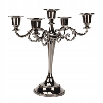 Metalowy kandelabr czarny 5 ramion elegancki