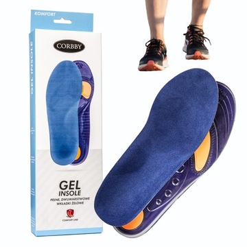 Żelowe miękkie wkładki do butów profilowane GEL INSOLE Corbby r. 39-42