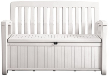 Ławka ogrodowa ze skrzynią 227 litrów PATIO BENCH biała