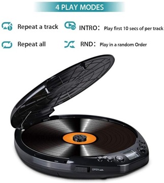 ПОРТАТИВНЫЙ HIFI CD-ПЛЕЕР DISCMAN, ЧЕРНЫЙ