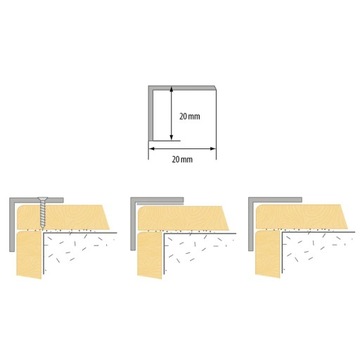 Profil schodowy 20x20mm Teak 1,35m