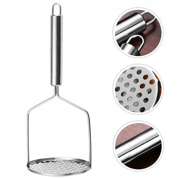 Толкатель для картофеля, пресс, трамбовка, большая месилка из нержавеющей стали.