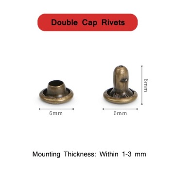 5-12 мм панк-одежда, металлические заклепки с двойной крышкой, шпильки, круглые заклепки, тачуэлы