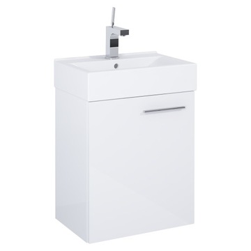 Zestaw Tiny biała szafka, biała umywalka 45 cm