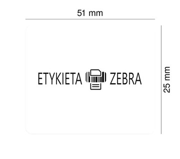 Etykiety termotransferowe Zebra 51x25mm białe fi25
