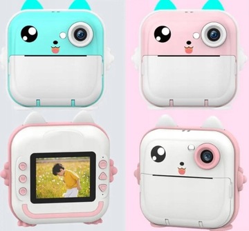 MINI DRUKARKA DRUKUŚ APARAT NATYCHMIASTOWY RÓŻ 23 ROLKI + KARTA PAMIĘCI