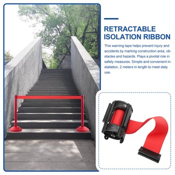 ZWIJANY PAS OSTRZEGAWCZY NA STOPIENIU BARIERY KOLEJKOWEJ