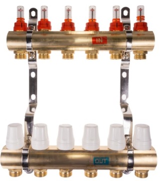 5-КОНТУРНЫЙ РАСПРЕДЕЛИТЕЛЬ ДЛЯ ПОЛА С ОТОПЛЕНИЕМ