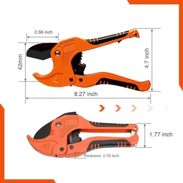 AIRAJ CUTTERS НОЖНИЦЫ ДЛЯ РЕЗКИ ТРУБ ПВХ, ПЭ, ПП 42ММ