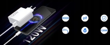 БЫСТРОЕ ЗАРЯДНОЕ УСТРОЙСТВО 120 Вт ДЛЯ Xiaomi 13 12T 11T Pro 13 12 Lite 12X + КАБЕЛЬ 1М