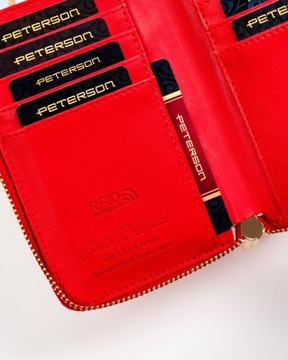 PETERSON portfel damski saffiano pojemny ochrona kart RFID na prezent