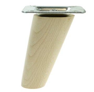Noga drewniana skośna 8 cm nóżka wraz z blachą