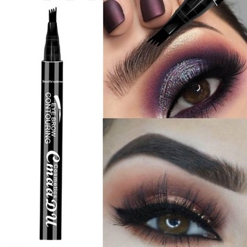 4-точечная ручка для бровей, водостойкая, черная для макияжа