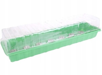 MINI SZKLARENKA + KRĄŻKI KOKOS SZKLARNIA 54x15x11cm ZESTAW DO SIEWU NASION