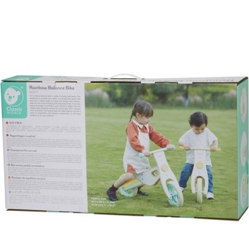 Деревянный детский беговел CLASSIC WORLD, бесшумные радужные колеса