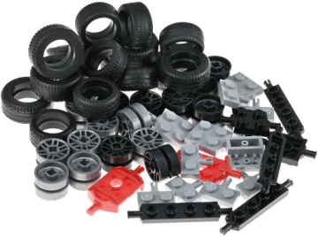 LEGO kółka Opony Osie 52 elementy NOWE koła LUZEM