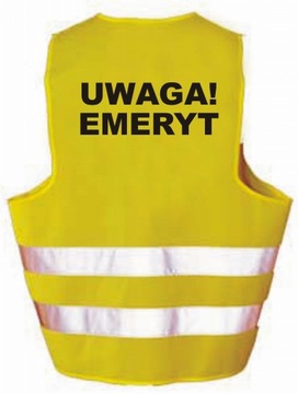 Kamizelka odblaskowa IMPREZOWA - UWAGA EMERYT