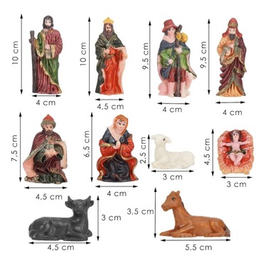 Статуэтки для вертепа, набор 10 шт., ИИСУС МАРИЯ, вертеп