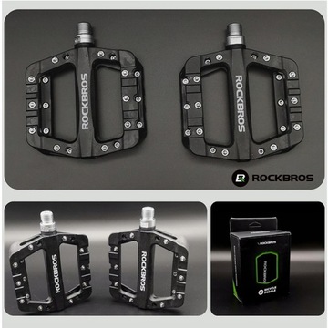 ВЕЛОСИПЕДНЫЕ ПЕДАЛИ НА ПЛАТФОРМЕ, ЧЕРНЫЕ, ЛЕГКИЕ, 9/16 ШТИФТОВ, MTB ТРЕККИНГ, НЕЙЛОН