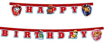 BANER GIRLANDA URODZINY PSI PATROL HAPPY BIRTHDAY