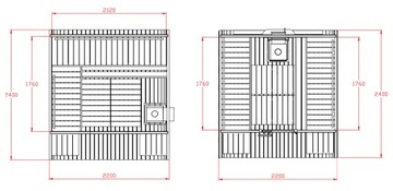 Сауна-бочка QUADRO садовая 240 см для самостоятельной сборки с печью