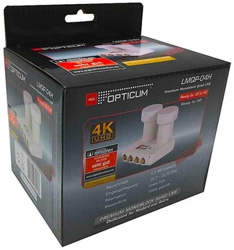 Konwerter Monoblock Quad Opticum LMQP-04H ASTRA HOTBIRD WTYKI F