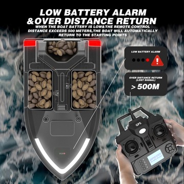 ЛОДКА-приманка GPS V020 RC АККУМУЛЯТОРНАЯ 500 м 12000 мАч