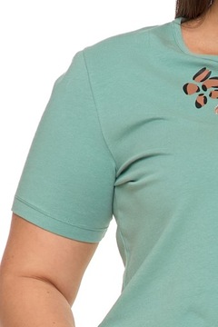 ЖЕНСКАЯ ФУТБОЛКА цвета хаки FOR HER С ВЫШИВКОЙ MORAJ COTTON XXL