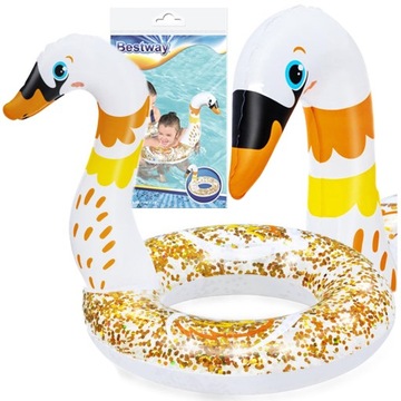Koło do pływania dla dzieci na basen łabędź z brokatem 61cm Bestway 36306