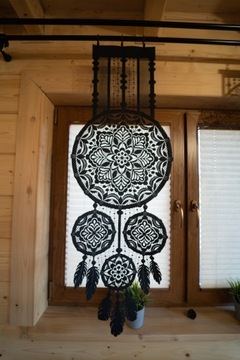 ЛОВЕЦ СНОВ Готовые шторы, жаккардовое полотно, классический черный, 45х130 ЛЕА