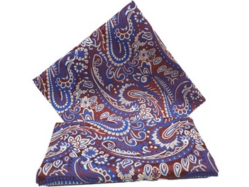 BORDOWA / NIEBIESKA WE WZORY POSZETKA BUTONIERKA