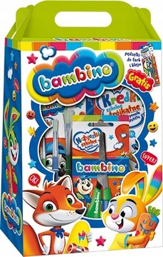 WYPRAWKA SZKOLNA BAMBINO MEGA ZESTAW farby,kredki