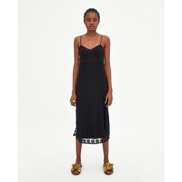 ZARA SUKIENKA W STYLU BIELIZNIANYM XS
